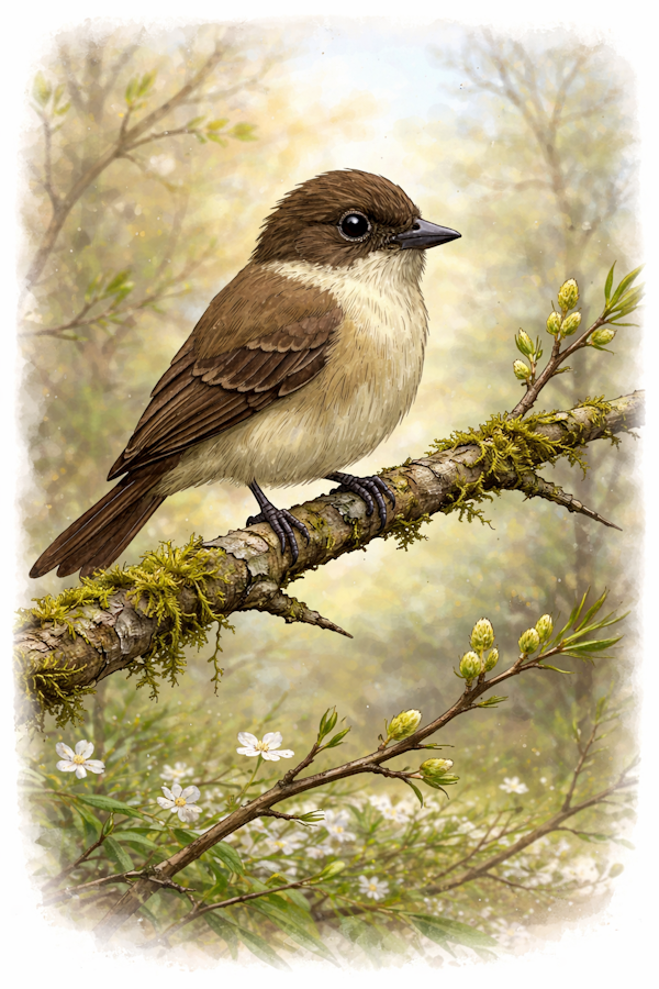 Eastern Phoebe illustration